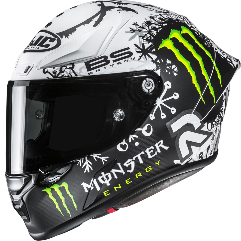 Integralna motociklistička kaciga HJC RPHA 1 V2 CARBON Snow Diablo MC10SF crno-bijela