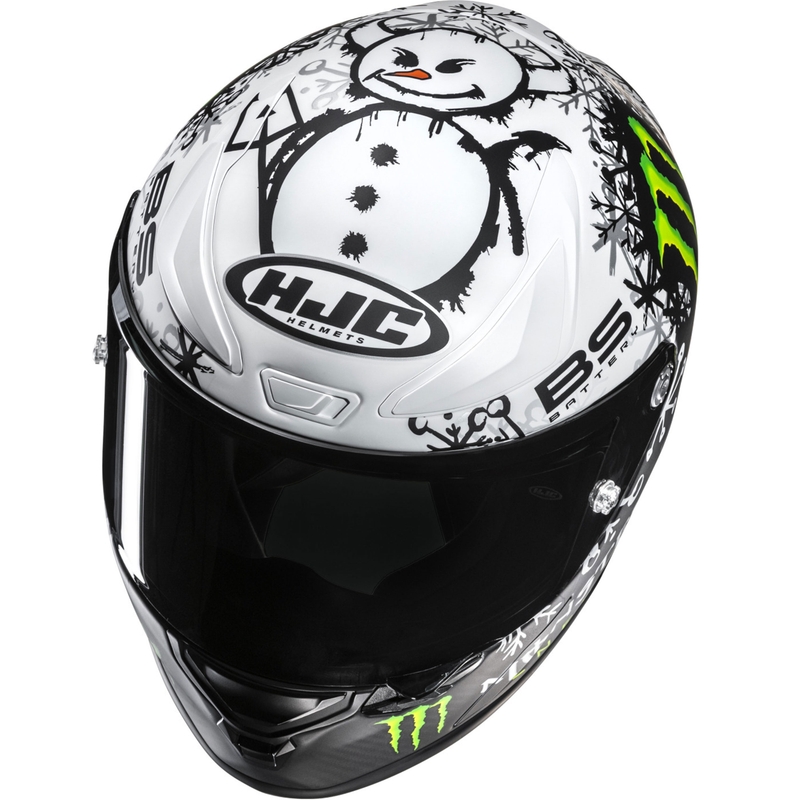 Integralna motociklistička kaciga HJC RPHA 1 V2 CARBON Snow Diablo MC10SF crno-bijela