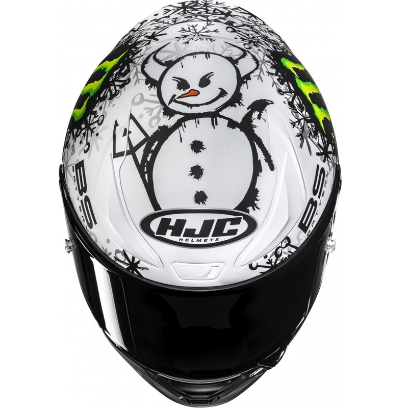 Integralna motociklistička kaciga HJC RPHA 1 V2 CARBON Snow Diablo MC10SF crno-bijela