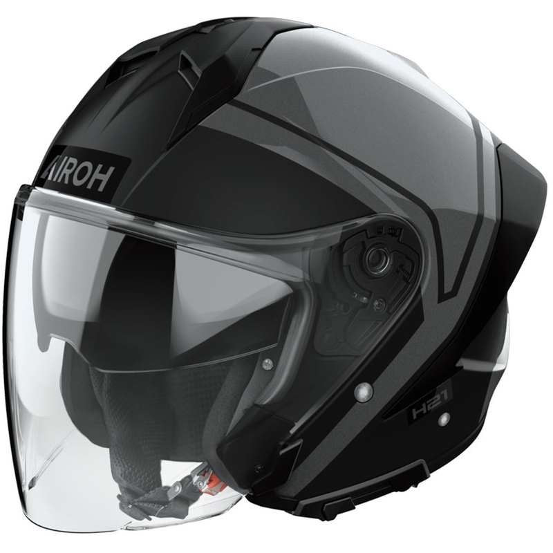 Otvorena motociklistička kaciga Airoh H21 Square mat-sjajna crno-siva