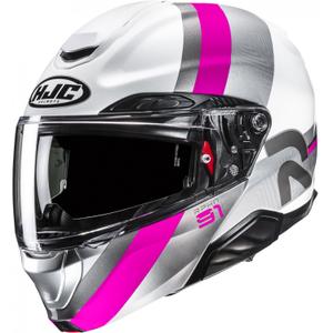 Preklopna motociklistička kaciga HJC RPHA 91 Fensh MC8 bijelo-srebrno-roza