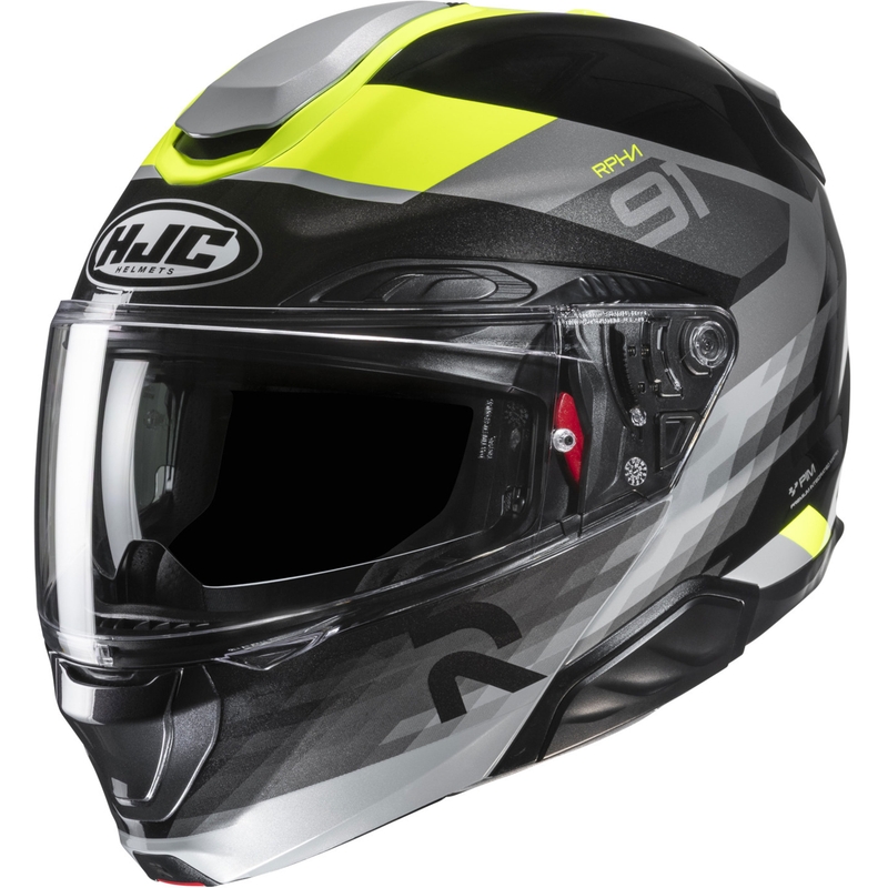 Preklopna motociklistička kaciga HJC RPHA 91 Madal MC3H crno-sivo-fluo žuta