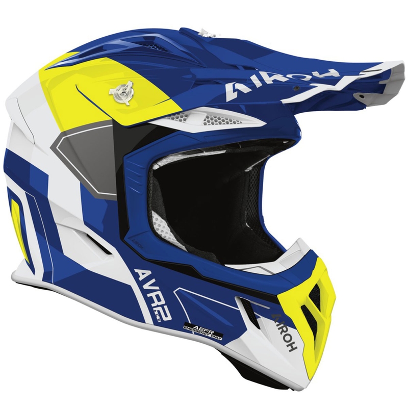Airoh Aviator ACE 2 Shield motocross kaciga sjajna plavo-žuta