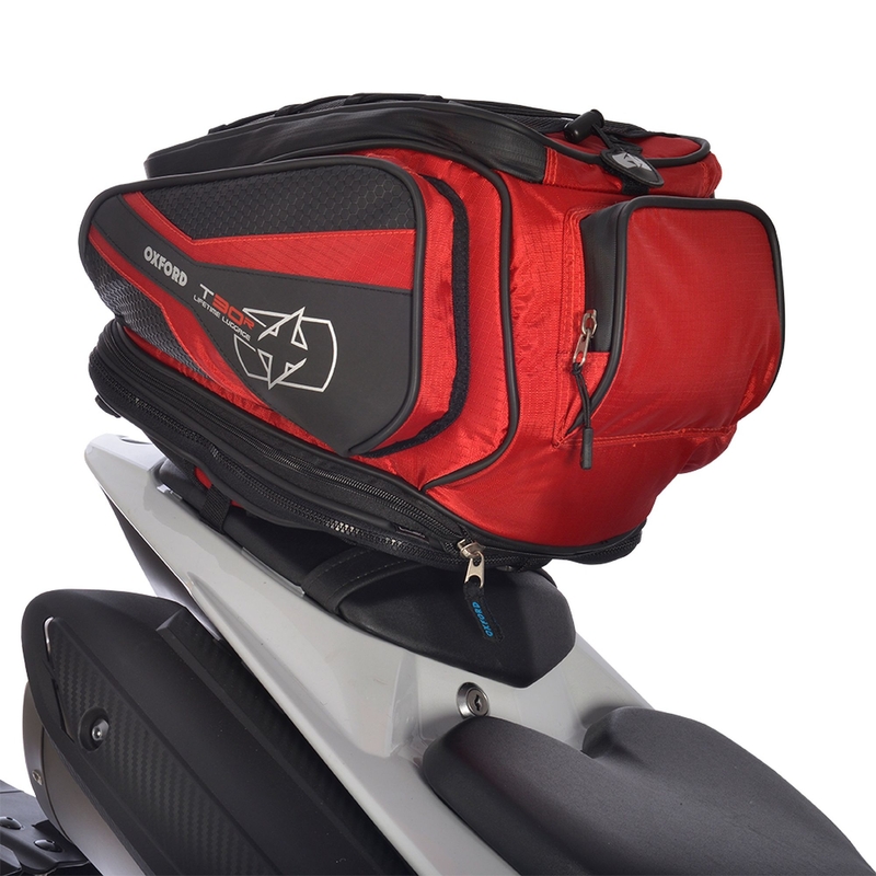 Tankbag i sedlasta torba Oxford T30R Time Tank 'n' Tailer crno-crvena