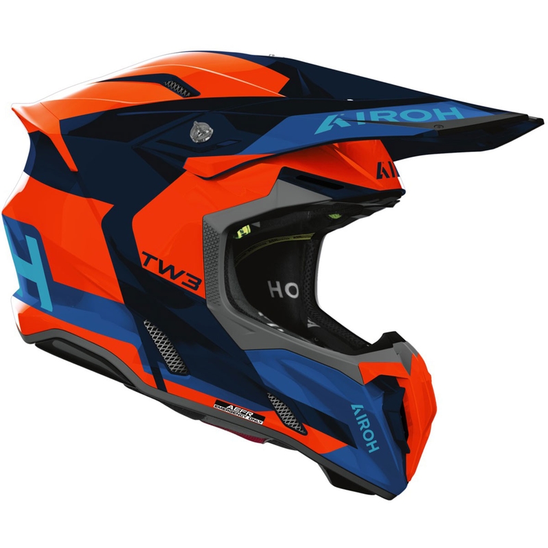 Motokros kaciga Airoh Twist 3 Fancy sjajna fluo narančasto-plava