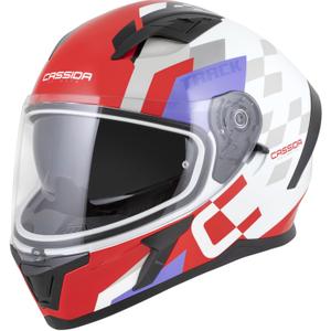 Cassida Orbit Track integralna motociklistička kaciga fluo crveno-bijelo-ljubičasto-crna