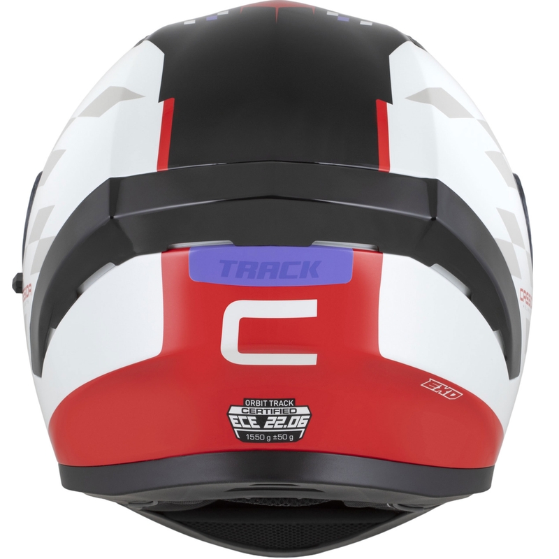 Cassida Orbit Track integralna motociklistička kaciga fluo crveno-bijelo-ljubičasto-crna