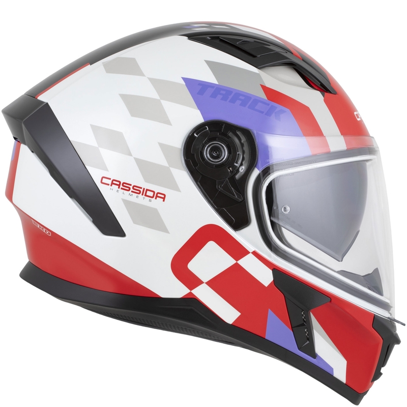 Cassida Orbit Track integralna motociklistička kaciga fluo crveno-bijelo-ljubičasto-crna