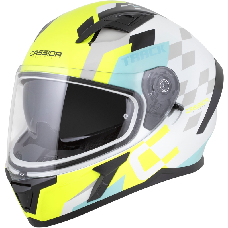 Cassida Orbit Track integralna motociklistička kaciga bijela-fluo žuta-tirkizna-crna