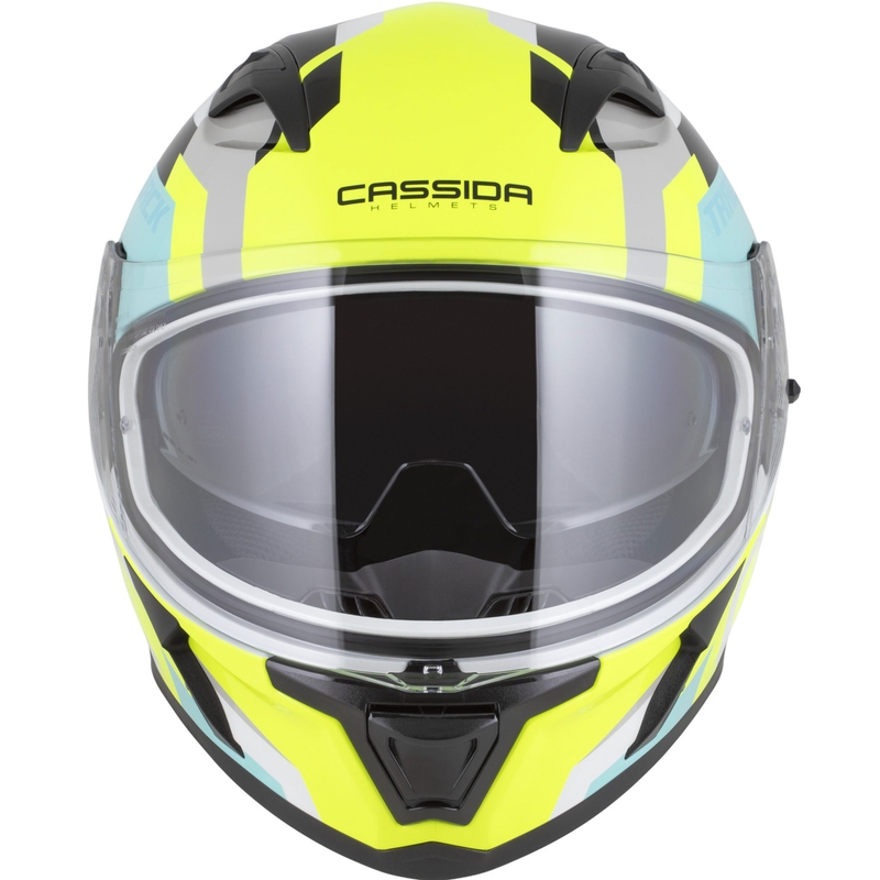 Cassida Orbit Track integralna motociklistička kaciga bijela-fluo žuta-tirkizna-crna
