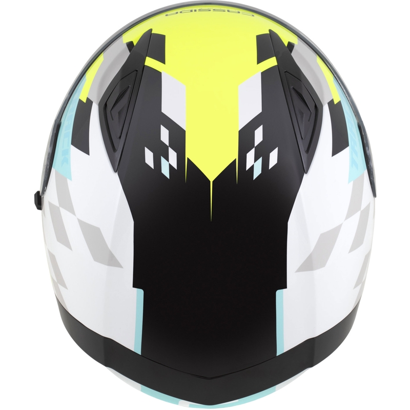 Cassida Orbit Track integralna motociklistička kaciga bijela-fluo žuta-tirkizna-crna