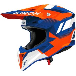 Motokros kaciga Airoh Wraaap Vision sjajno narančasto-plava