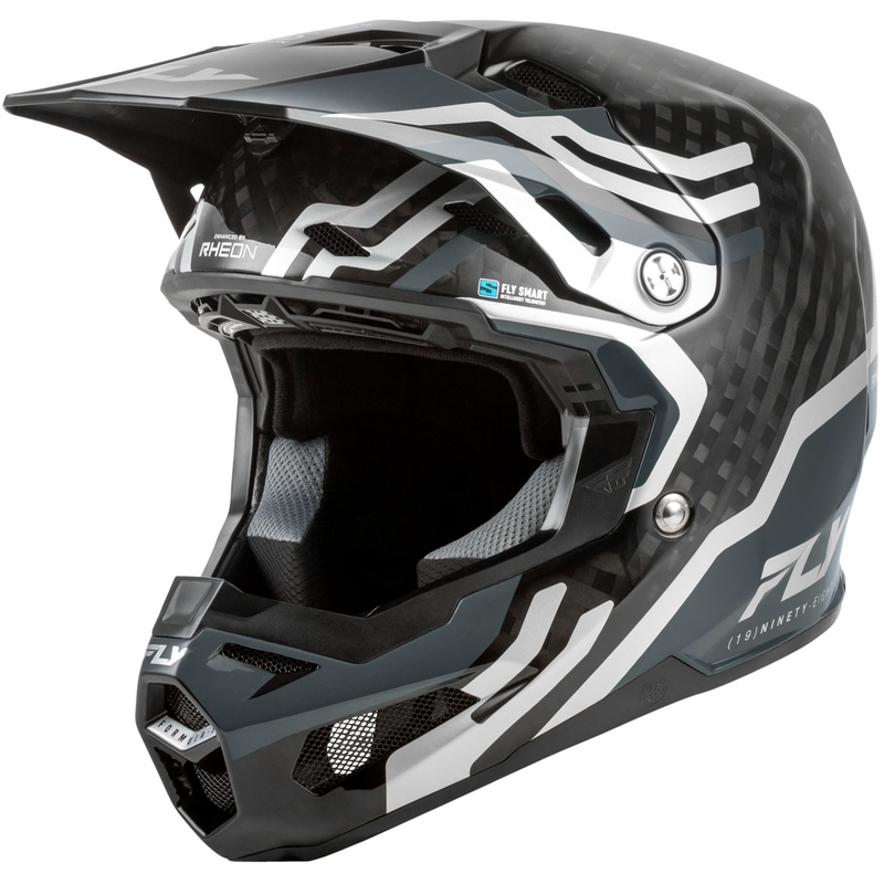 FLY Racing Formula S Carbon Byte motocross kaciga karbonsko-siva-srebrna