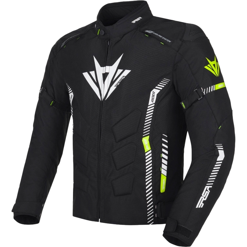 RSA Rider motociklistička jakna crno-bijelo-fluo žuta