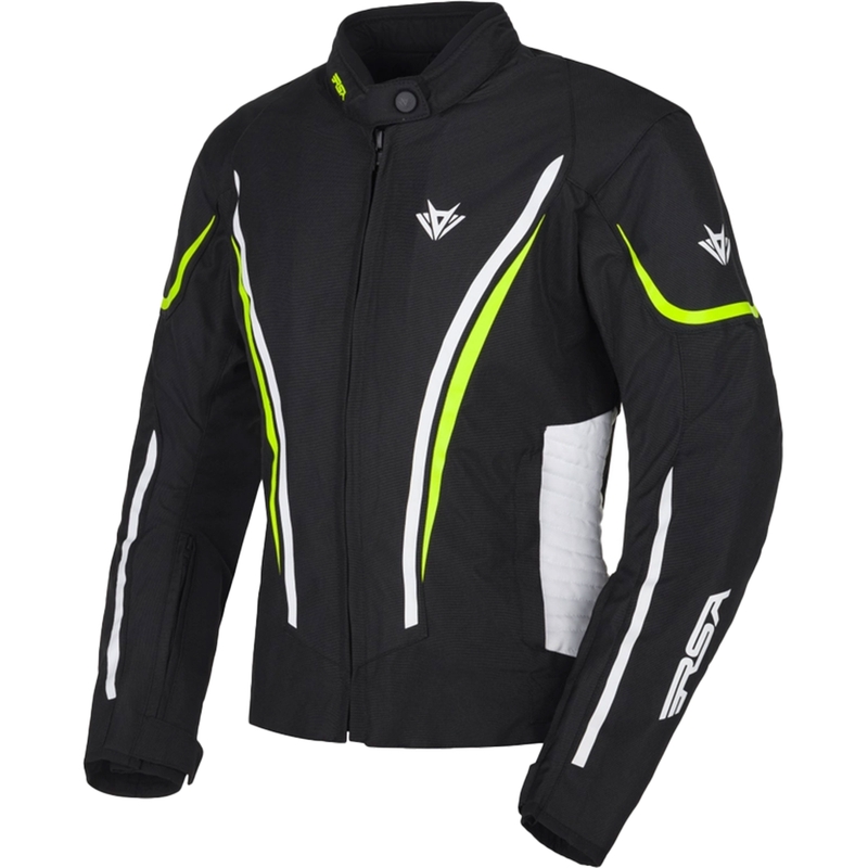 Ženska motoristička jakna RSA Wasp crno-bijela-fluo žuta