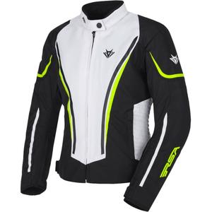 Ženska motociklistička jakna RSA Wasp bijelo-crno-fluo žuta
