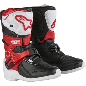 Alpinestars Tech 3S dječje motociklističke čizme crno-bijelo-crvene