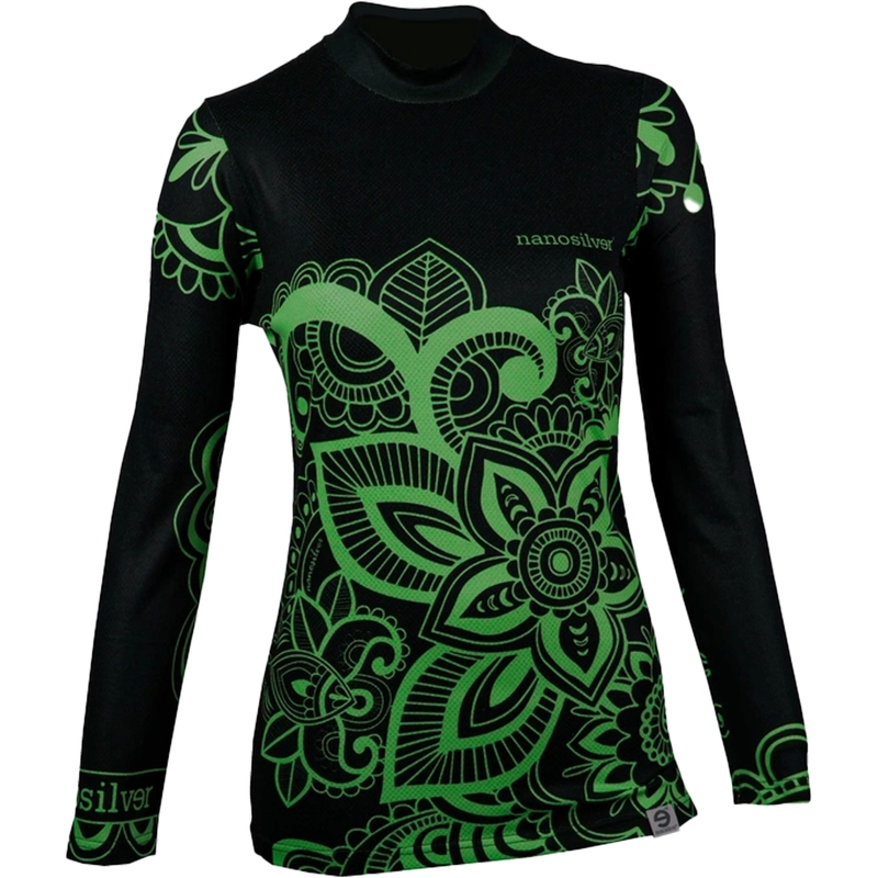 Ženska termo majica kratkih rukava nanosilver® Flower green - dugi rukav