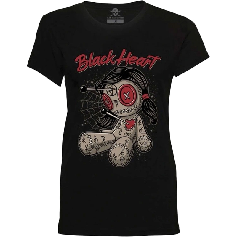 Ženska majica kratkih rukava Black Heart Woodoo Doll crna