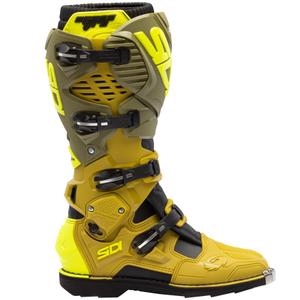 SiDi Crossfire 3 motociklističke čizme maslinasto zelene-fluo žute