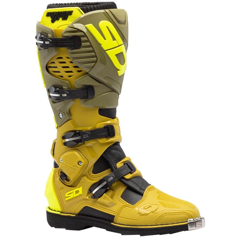 SiDi Crossfire 3 motociklističke čizme maslinasto zelene-fluo žute