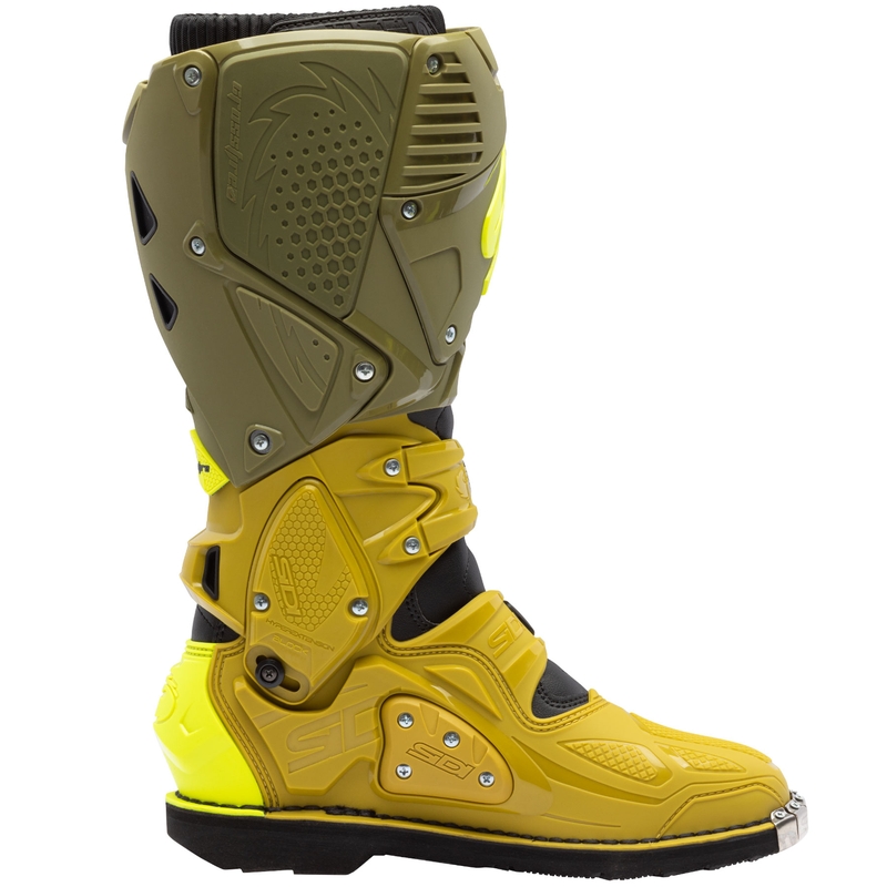SiDi Crossfire 3 motociklističke čizme maslinasto zelene-fluo žute