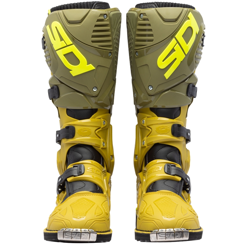 SiDi Crossfire 3 motociklističke čizme maslinasto zelene-fluo žute