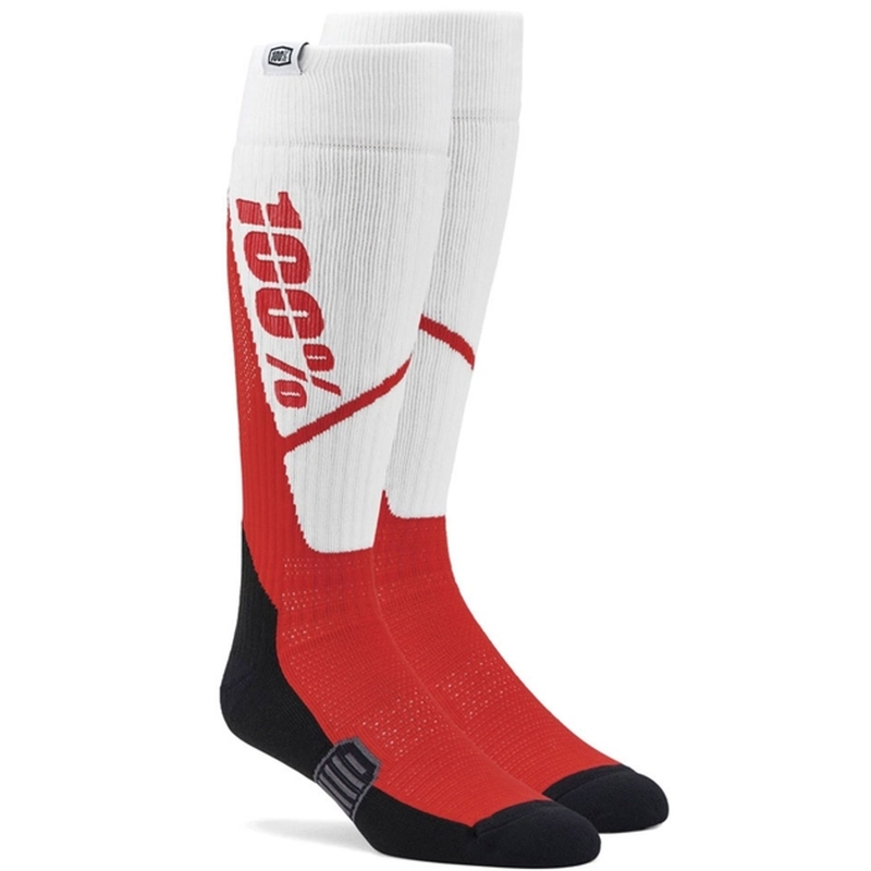 Čarape 100% - USA Torque MX bijelo-crvene