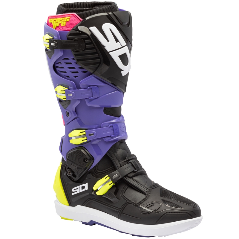 Motociklističke čizme SiDi Crossfire 3 SRS ljubičasto-crno-fluo žuto