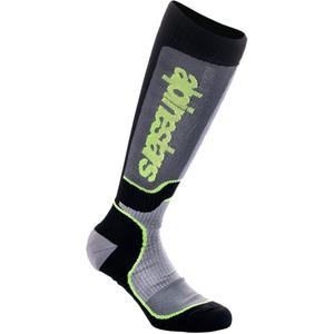 Alpinestars MX Plus dječje čarape crno-sivo-fluo žuto