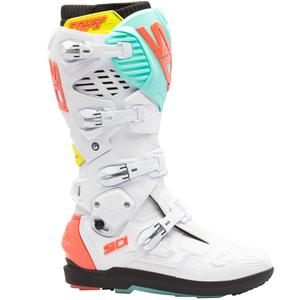 Motociklističke čizme SiDi Crossfire 3 SRS bijela-fluo mint-fluo koraljna