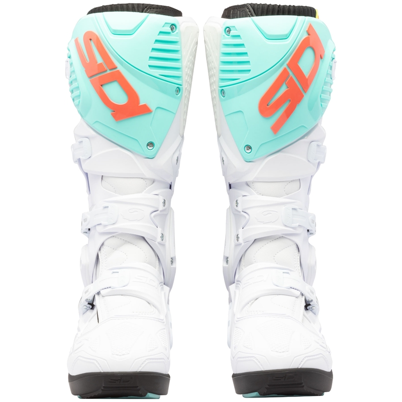 Motociklističke čizme SiDi Crossfire 3 SRS bijela-fluo mint-fluo koraljna