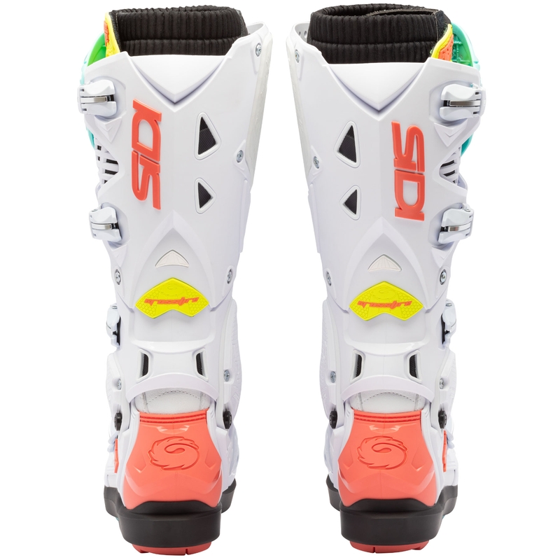 Motociklističke čizme SiDi Crossfire 3 SRS bijela-fluo mint-fluo koraljna