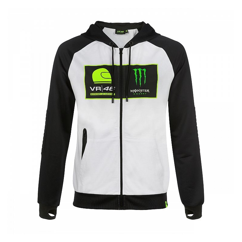 Hoodie VR46 Valentino Rossi RIDERS ACADEMY MONSTER Fleece bijelo-crno