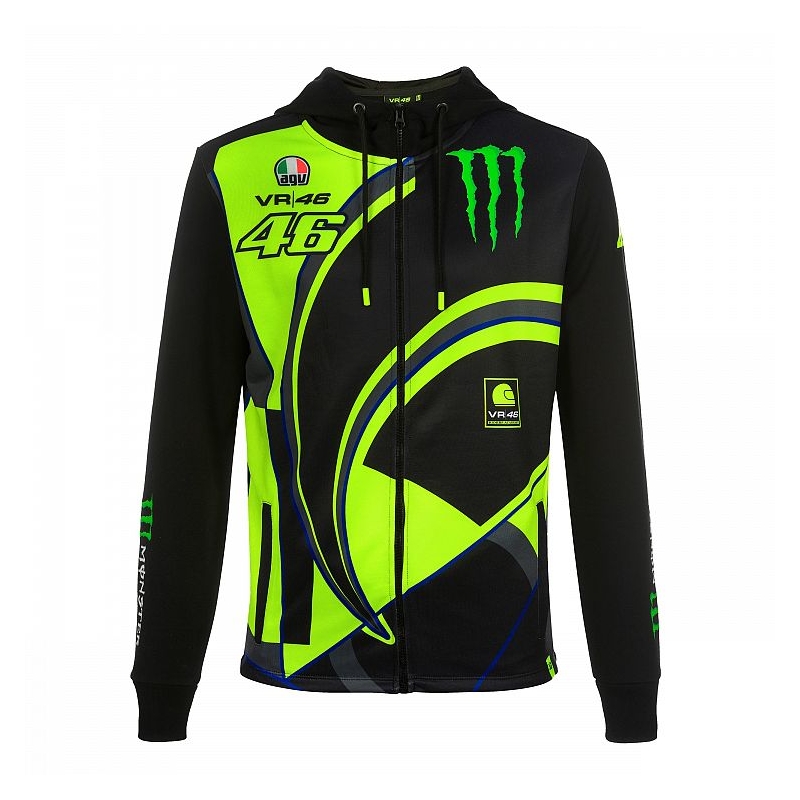 Hoodie VR46 Valentino Rossi MONSTER 46 REPLICA FLEECE crna
