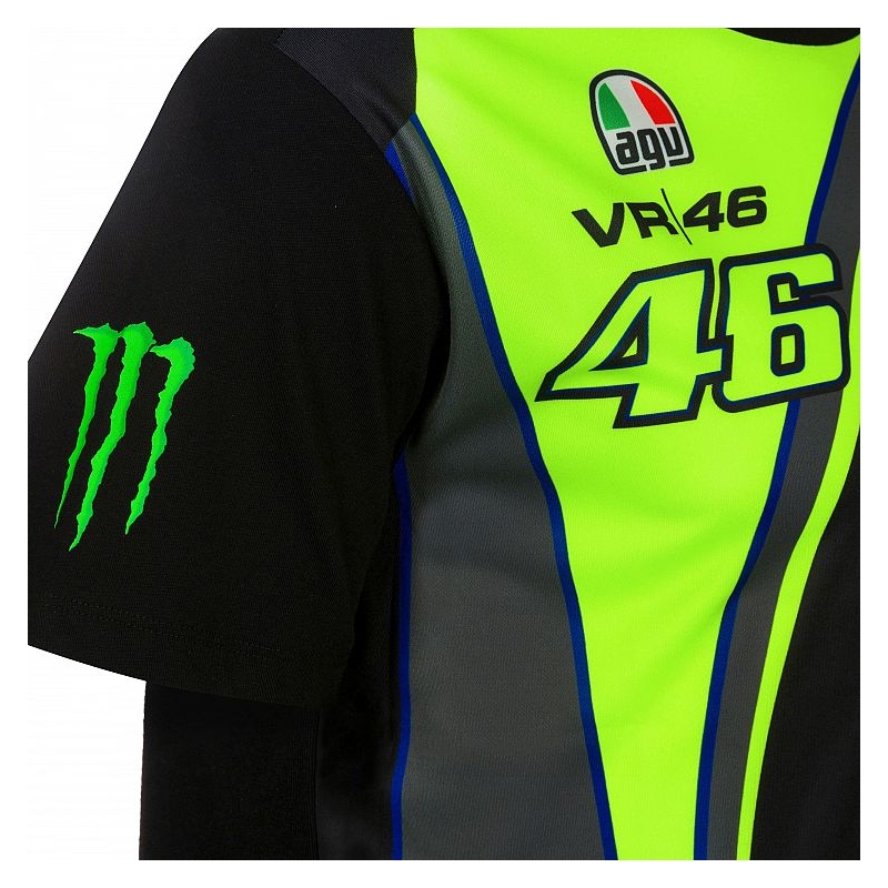 Majica kratkih rukava VR46 Valentino Rossi REPLICA MONSTER crno-žuta
