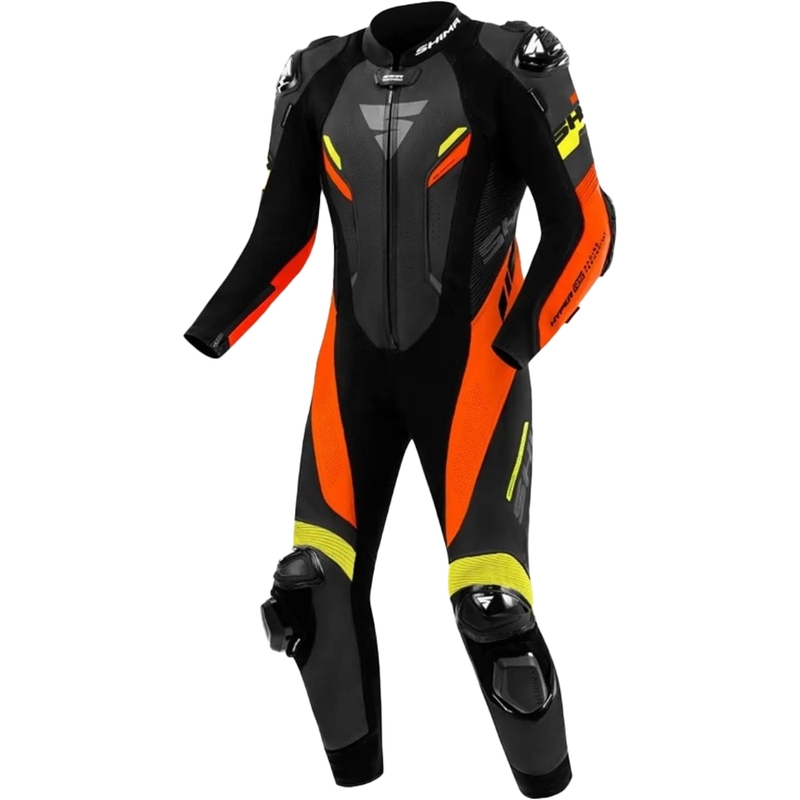 Shima Hyper-RS motociklističko kožno odijelo crno-fluo narančasto-žuto