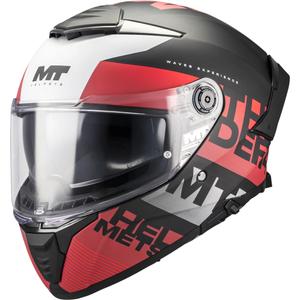 Integralna motociklistička kaciga MT Thunder 4 SV Waves B5 mat crno-crvena