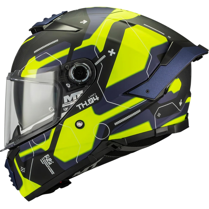Integralna motociklistička kaciga MT Thunder 4 SV Lumex B27 crno-plavo-fluo žuta