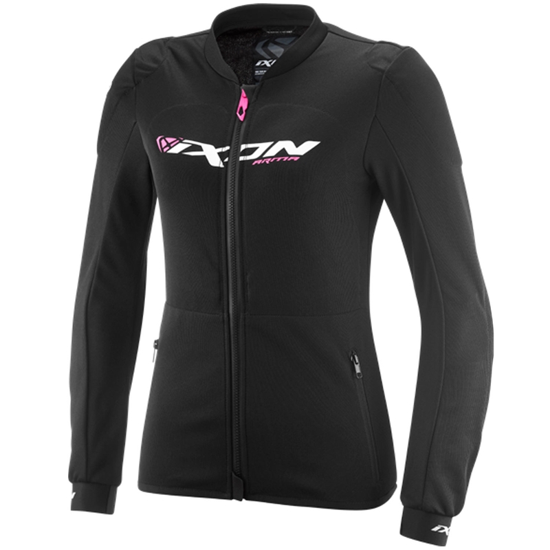 Ženska motociklistička majica IXON Arma crno-bijelo-fluo roza