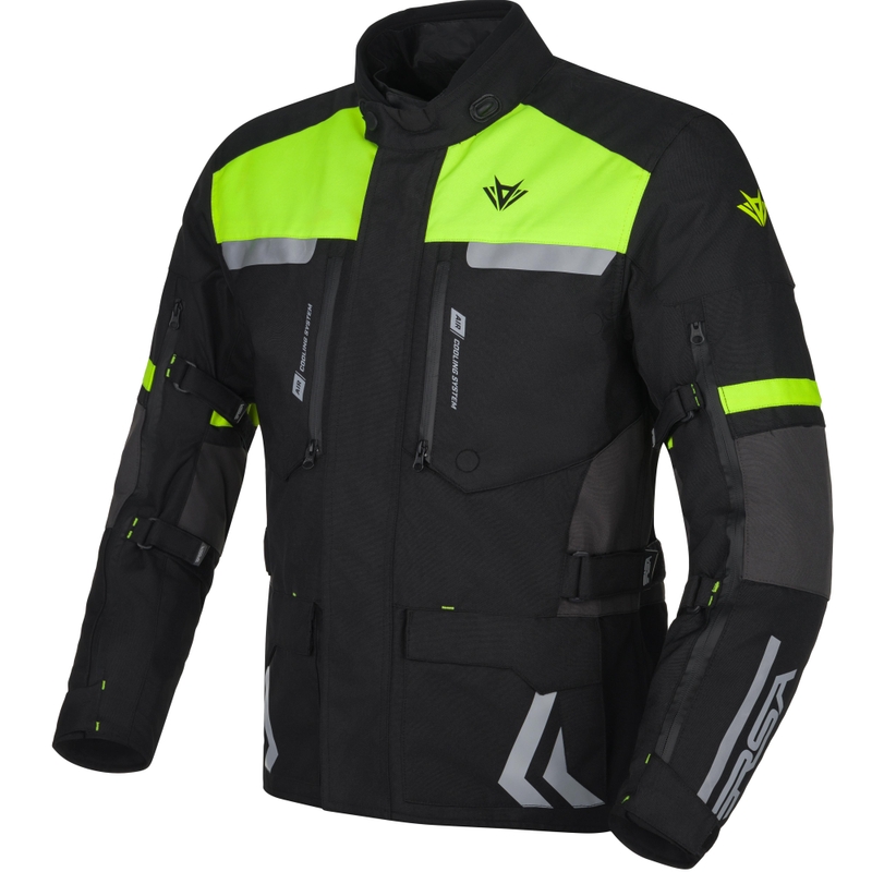 Motoristička jakna RSA Storm crno-sivo-fluo žuta