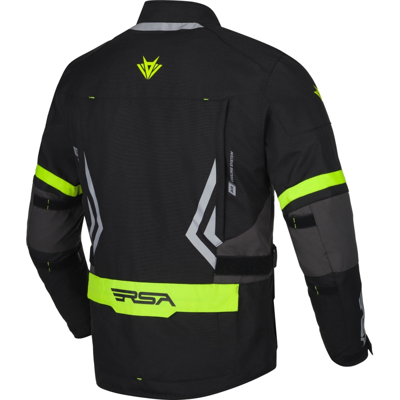Motoristička jakna RSA Storm crno-sivo-fluo žuta