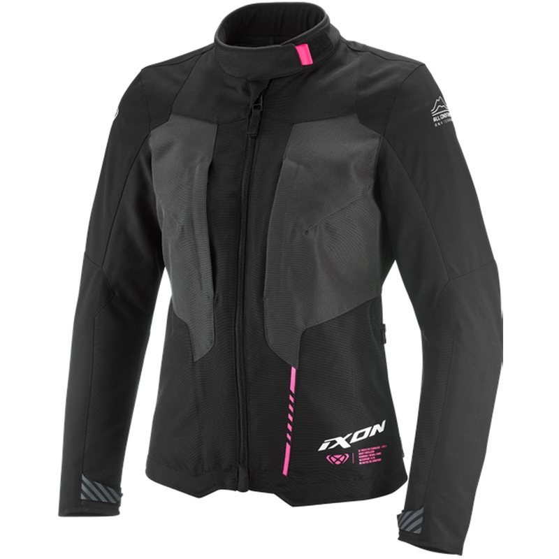 Ženska motociklistička jakna IXON Tyr crno-antracit-fluo roza