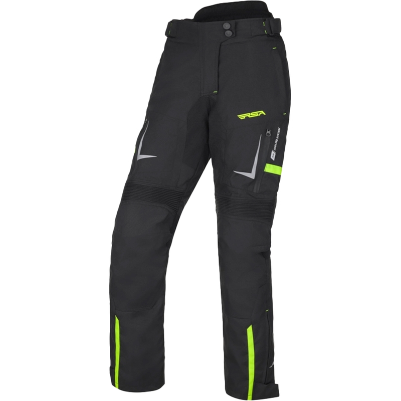 Ženske motorističke hlače RSA EXO 2 crno-fluo žute