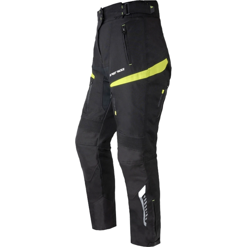 Ženske motociklističke hlače Street Racer Vix crno-fluo žute