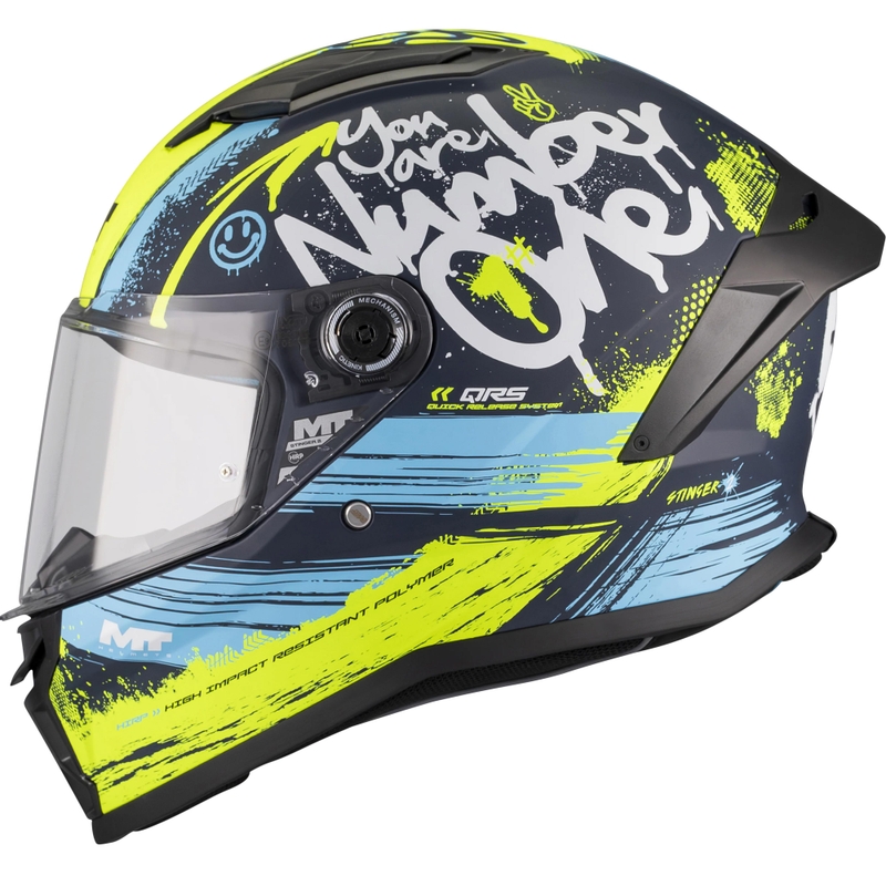 Integralna motociklistička kaciga MT Stinger 2 Rocket C3 plavo-fluo žuta