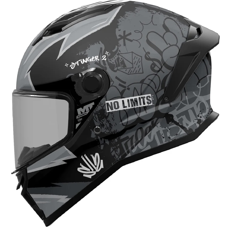 Integralna motociklistička kaciga MT Stinger 2 Tagger B2 mat crno-siva