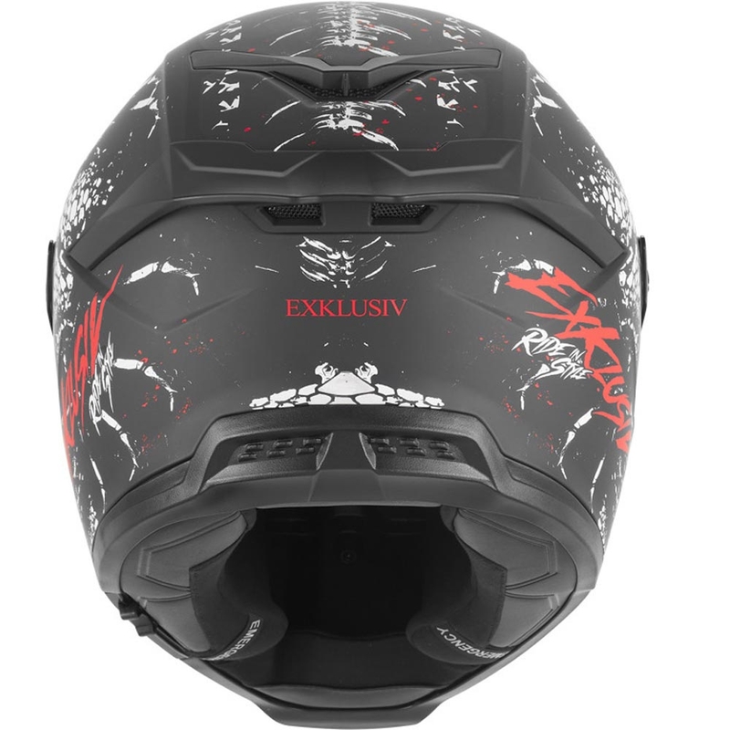 NOX Exklusiv Goliath Raptor integralna motociklistička kaciga mat crno-bijelo-crvena