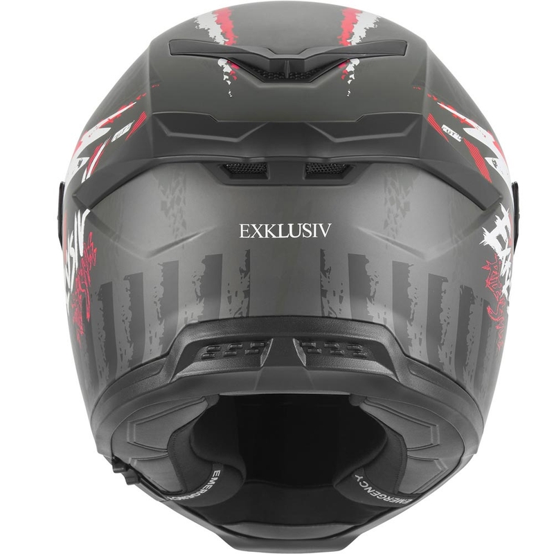 Integralna motociklistička kaciga NOX Exklusiv Goliath Cut'D mat crno-crvena