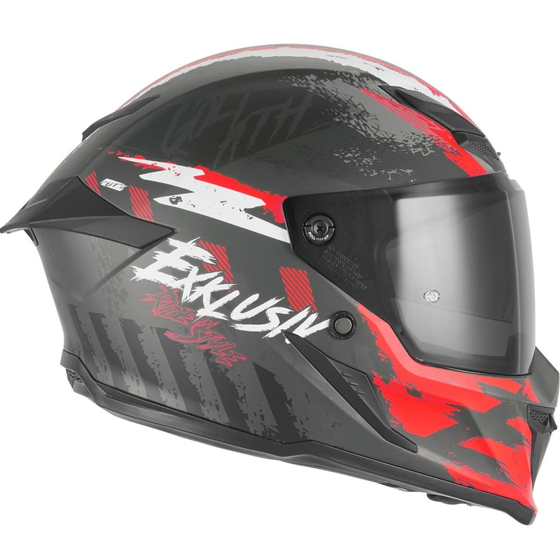 Integralna motociklistička kaciga NOX Exklusiv Goliath Cut'D mat crno-crvena